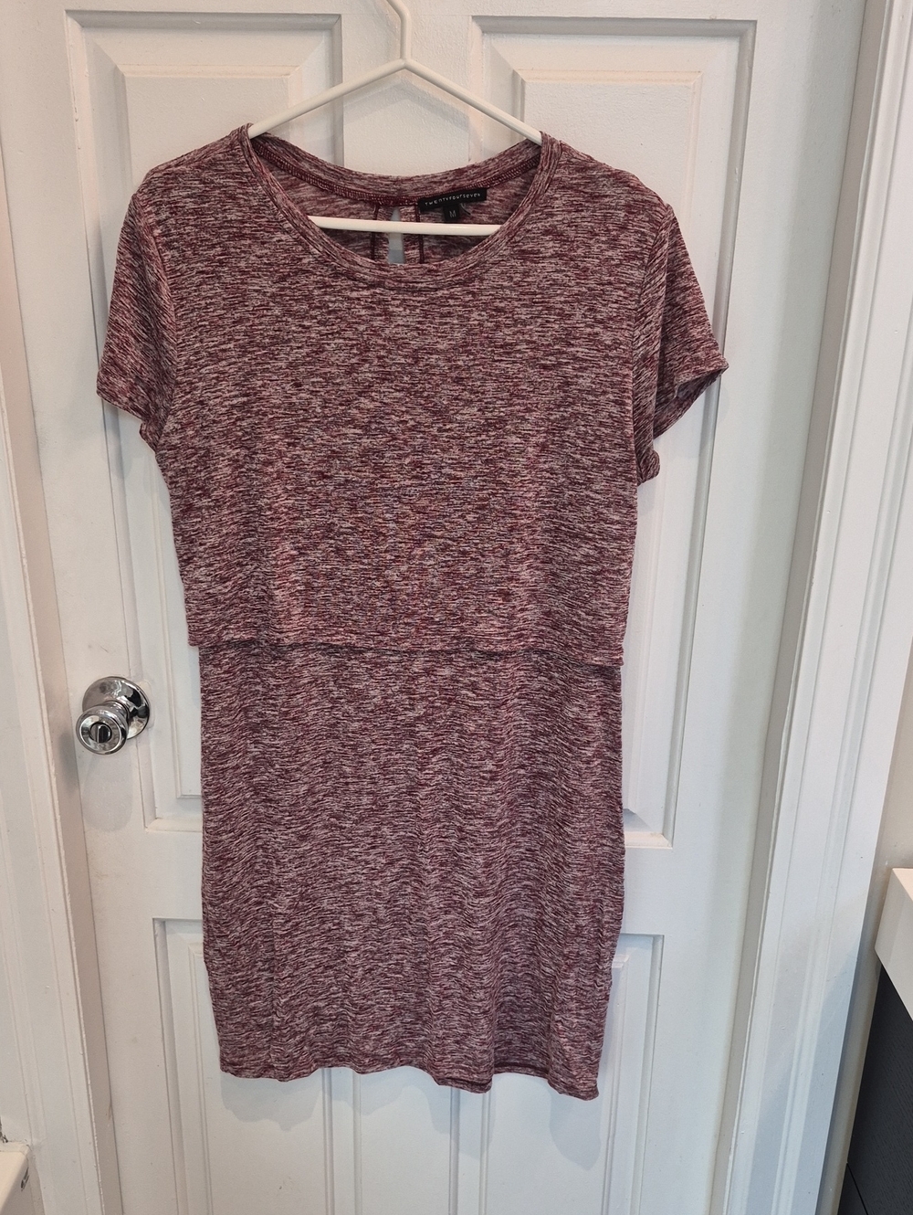 Everyday Stretch Burgundy Heathered Mini Dress by Unknown Brand